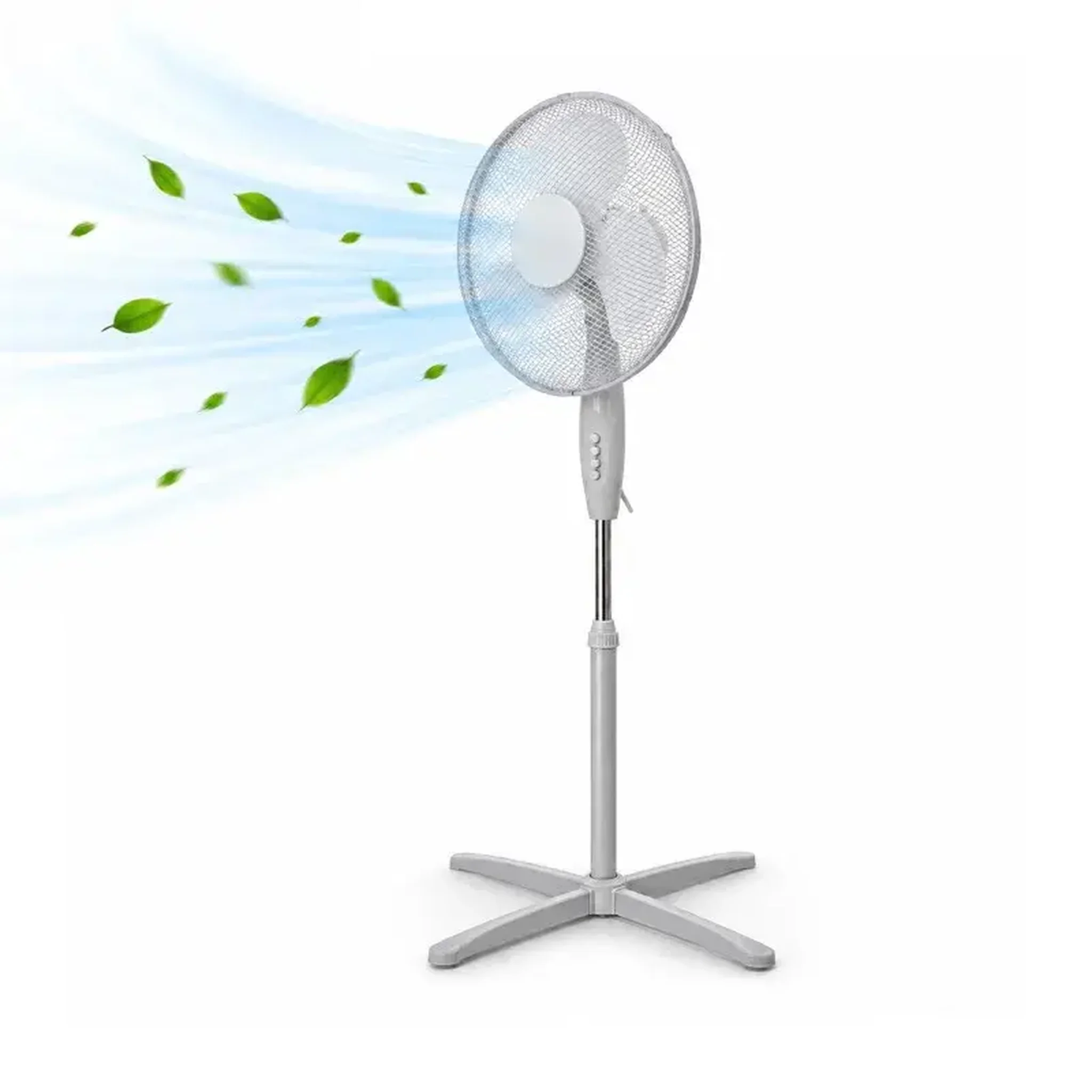 Ventilateur Sur Pied Hauteur Ajustable – Gris 40w