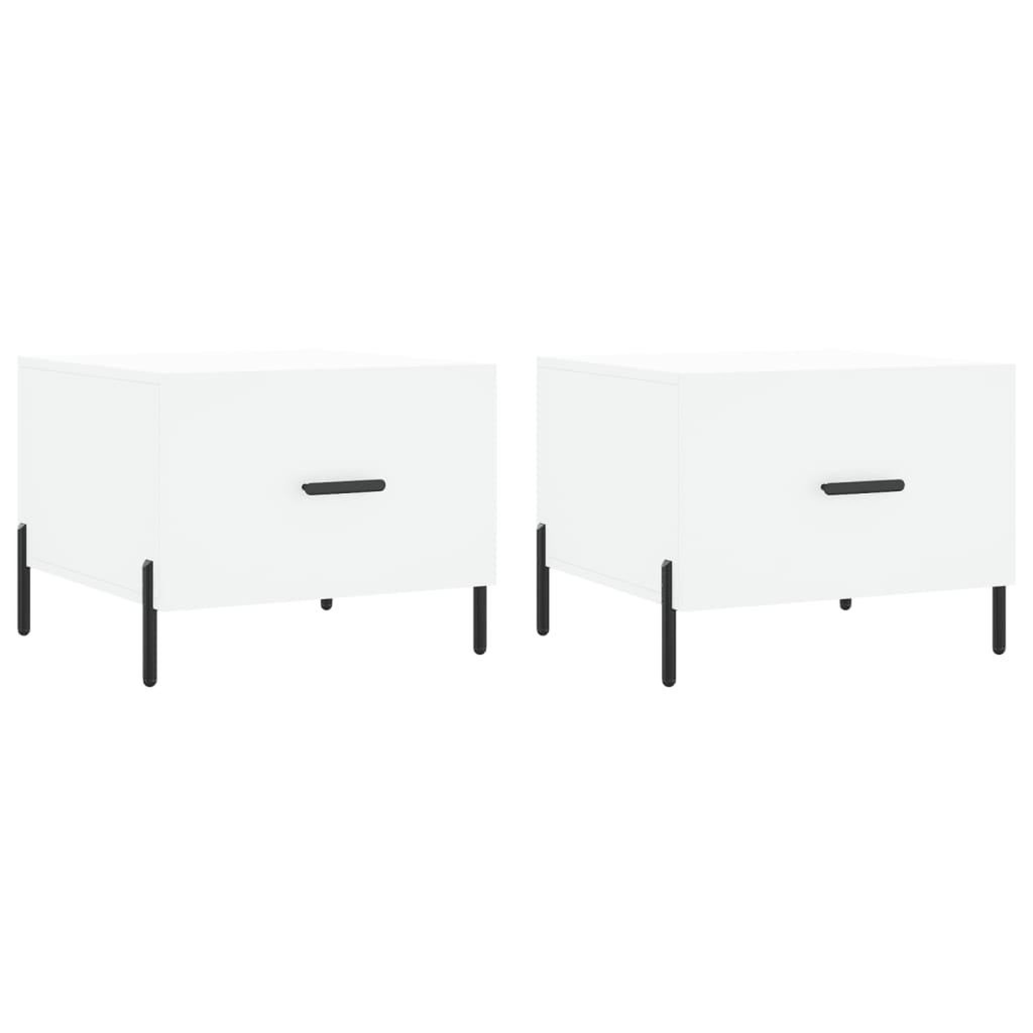 Voir la diapositive 2 : VIDAXL Tables basses 2 pcs blanc 50x50x40 cm bois d'ingenierie