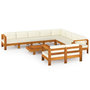 Voir la diapositive 2 : VIDAXL Salon de jardin 10 pieces avec coussins 100 x 60 cm Bois d'acacia