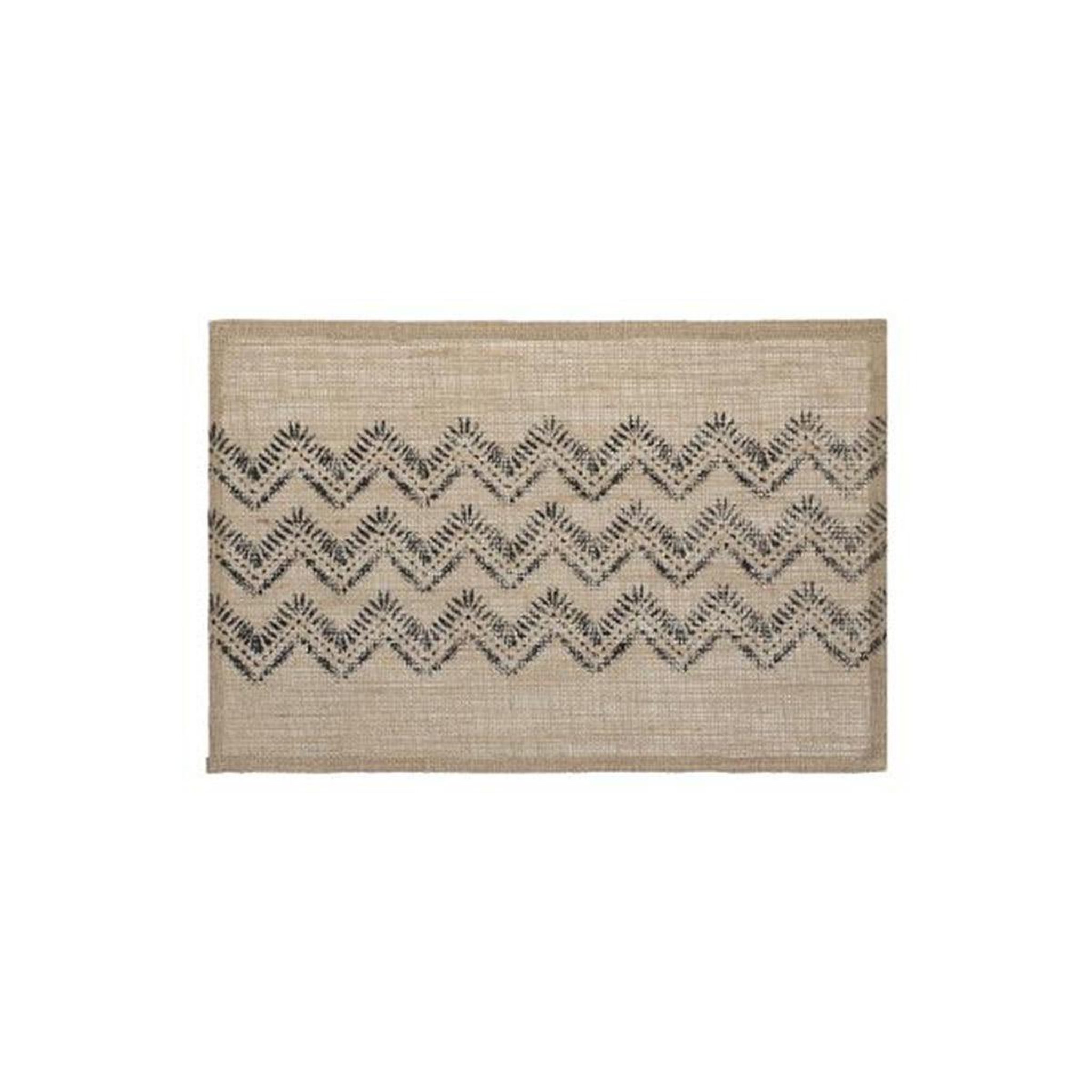 SECRET DE GOURMET Set de table en jute  chevron  30x45cm noir