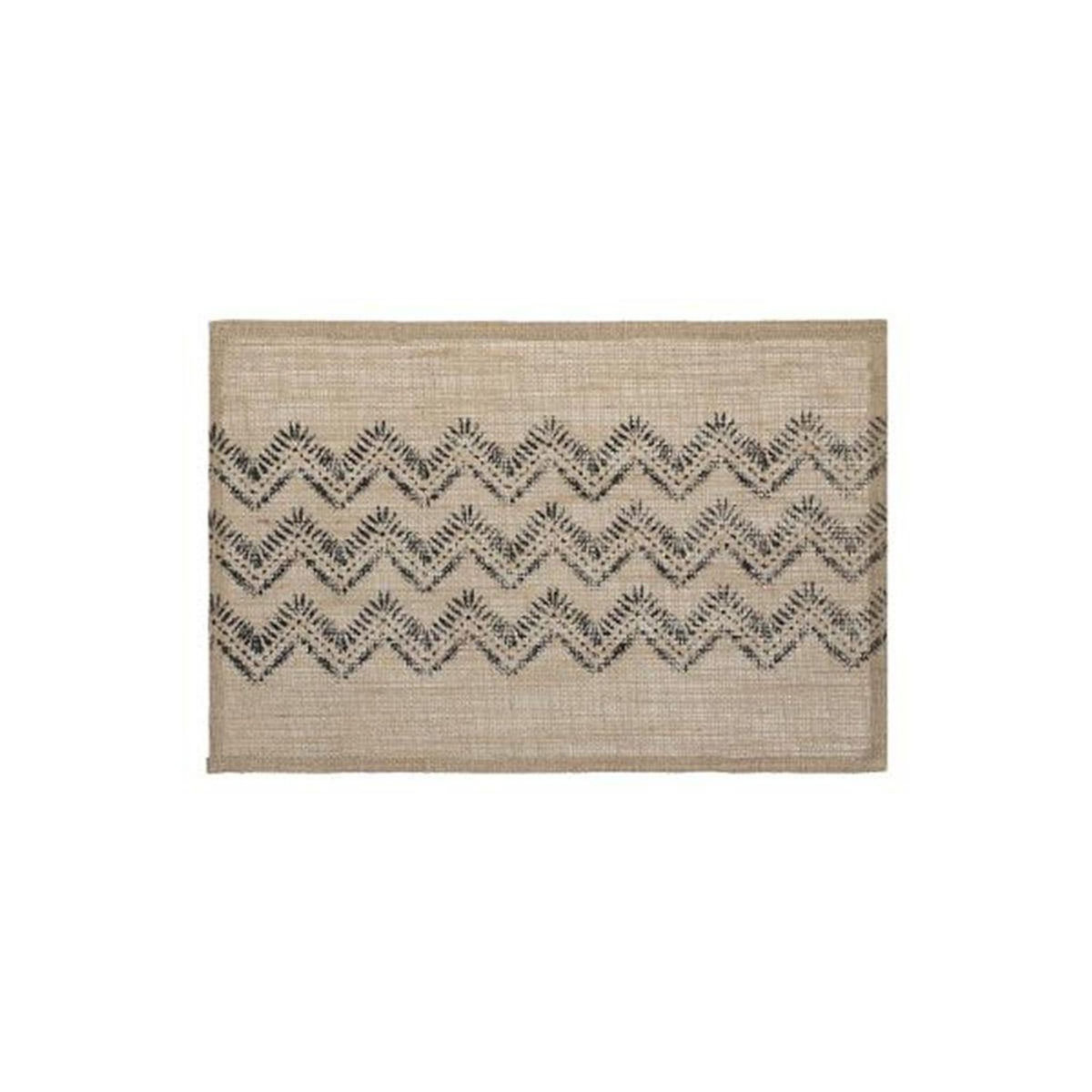 SECRET DE GOURMET Set de Table en Jute  Chevron  30x45cm Noir
