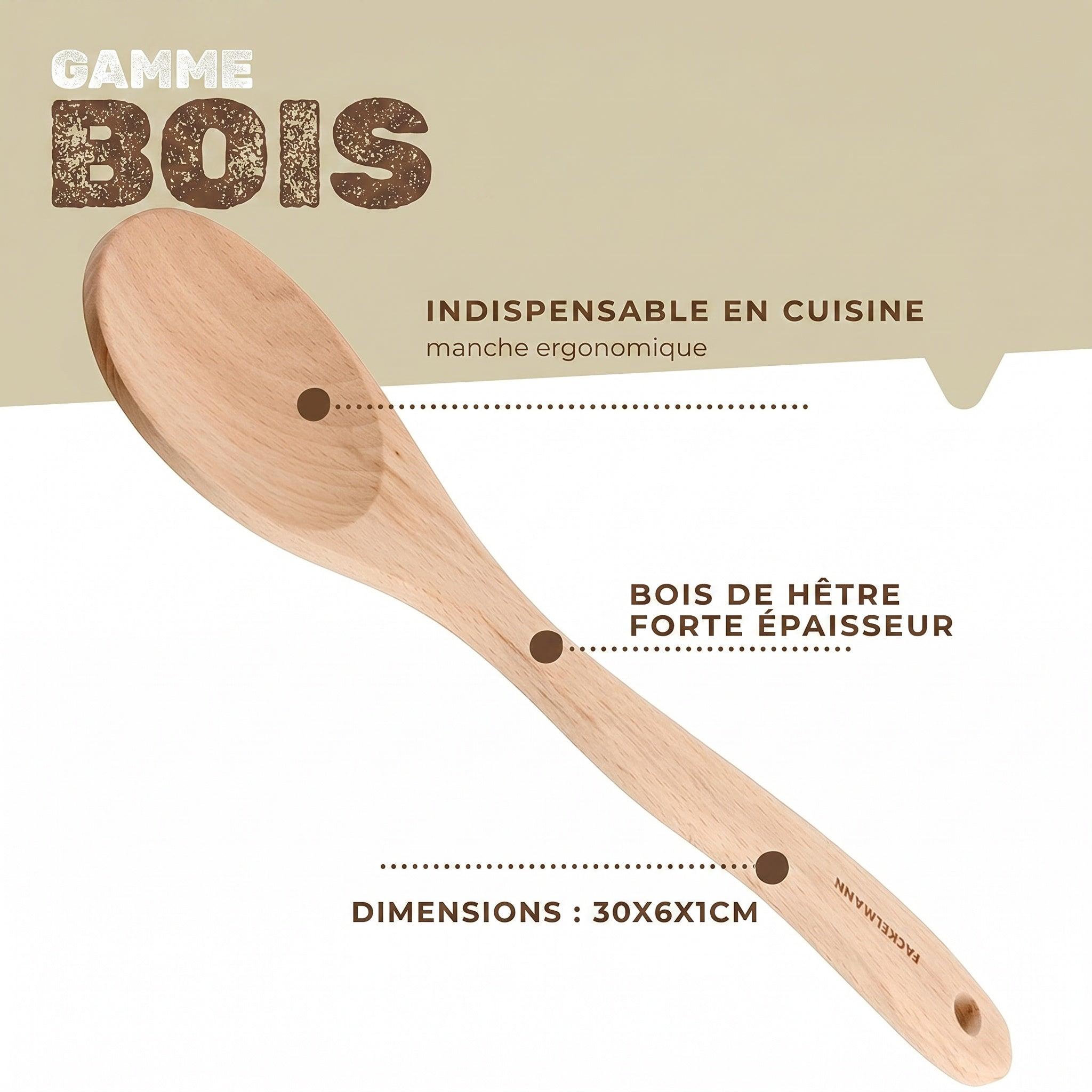 Voir la diapositive 4 : Fackelmann Cuillère de cuisine en bois fsc fackelmann nature