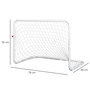 Voir la diapositive 3 : HOMCOM Set de 2 mini cages de football pour enfant - ballon, pompe, piquets inclus - 78L x 46l x 56H cm - métal blanc
