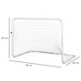 Voir la diapositive 3 : HOMCOM Set de 2 mini cages de football pour enfant - ballon, pompe, piquets inclus - 78L x 46l x 56H cm - métal blanc