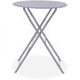 Voir la diapositive 5 : MARKET24 Set bistrot - Ensemble repas de jardin - Table pliante Diam.60 cm + 2 chaises - Acier thermolaqué - Gris