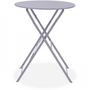 Voir la diapositive 5 : MARKET24 Set bistrot - Ensemble repas de jardin - Table pliante Diam.60 cm + 2 chaises - Acier thermolaqué - Gris