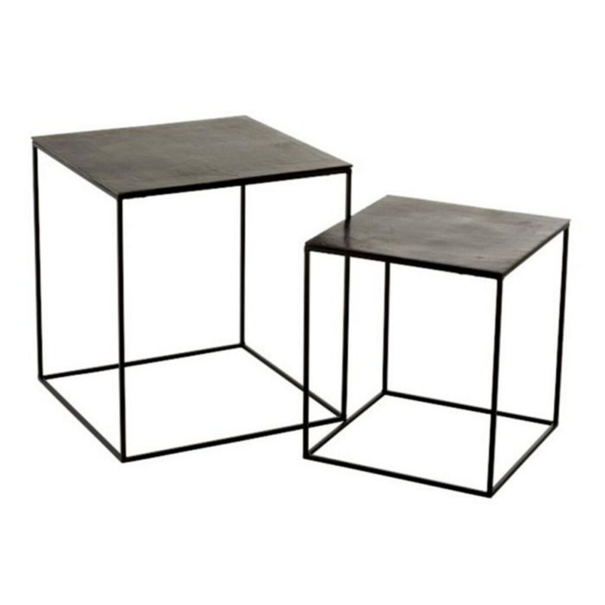 Paris Prix Lot de 2 Tables d'Appoint Gigognes  Oxidize  55cm Noir