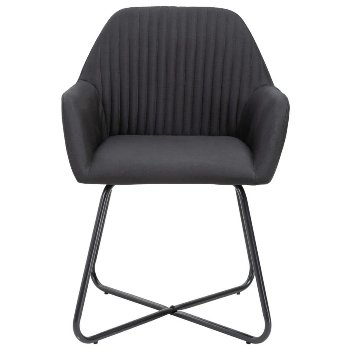 VIDAXL Chaises a manger lot de 4 noir tissu
