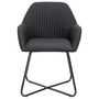 Voir la diapositive 3 : VIDAXL Chaises a manger lot de 4 noir tissu