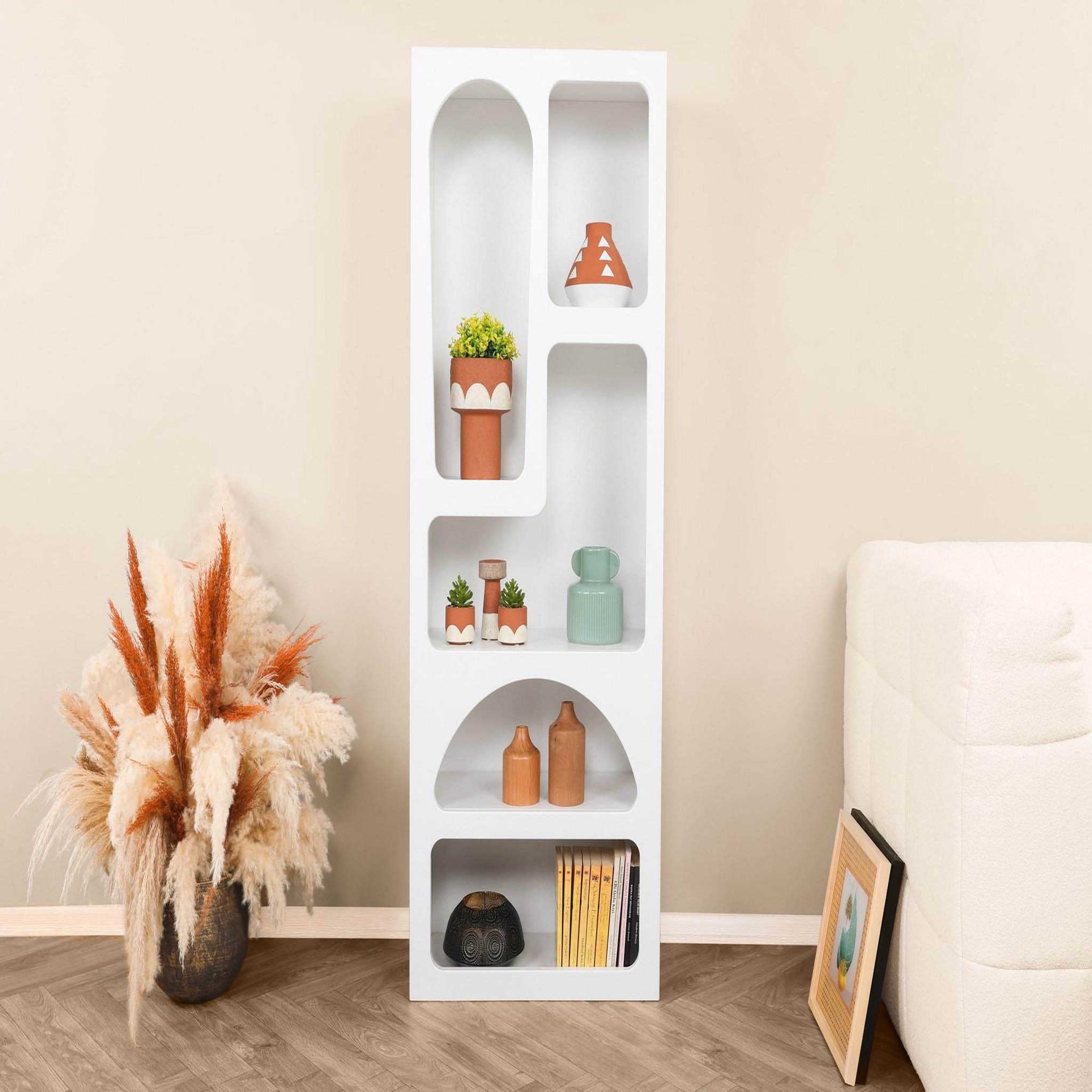 Voir la diapositive 2 : Habitat et Jardin Bibliothèque en bois  venüs  60 x 32 x 150 cm - blanc