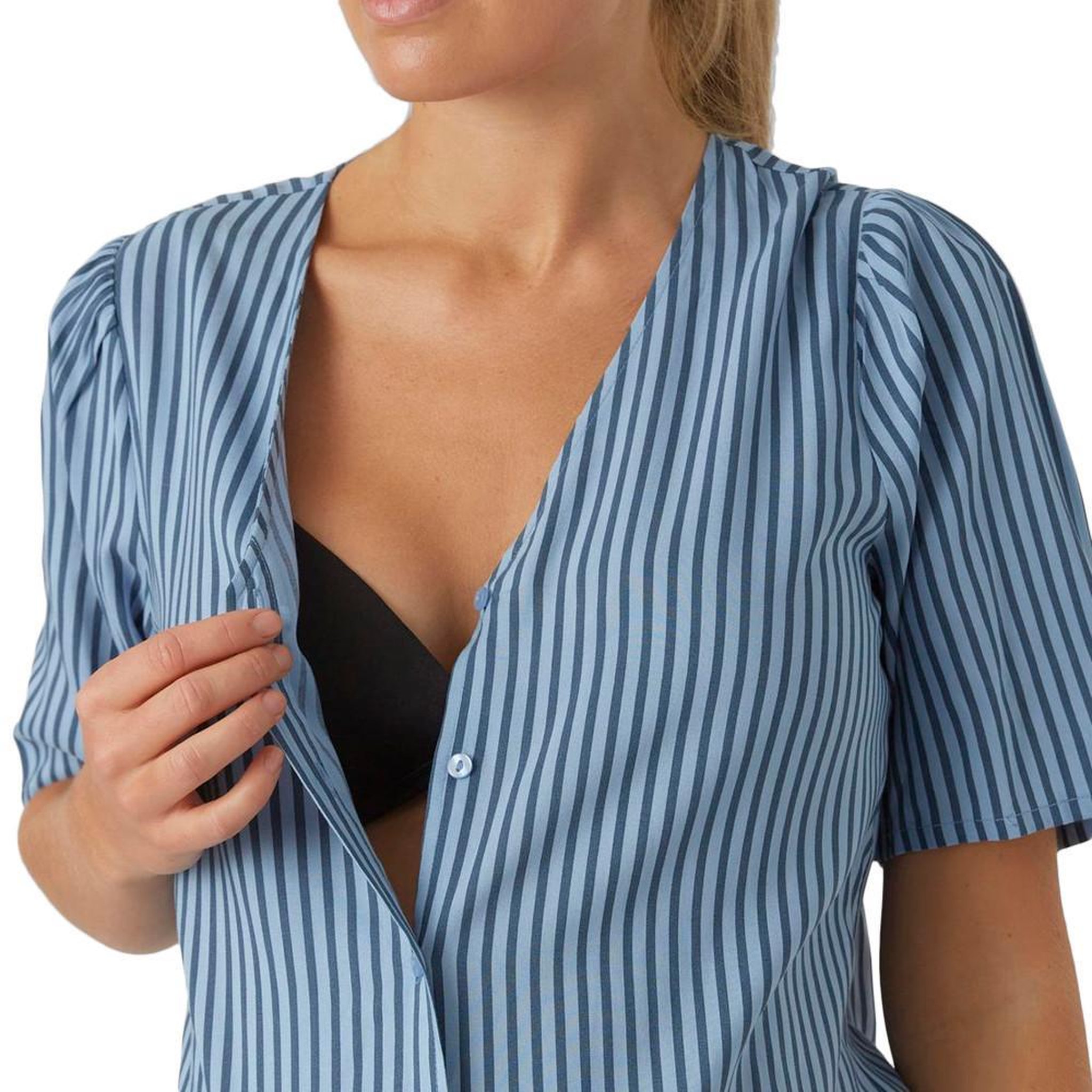 Voir la diapositive 5 : MAMALICIOUS Pyjama de grossesse bleu femme mamalicious jasmin