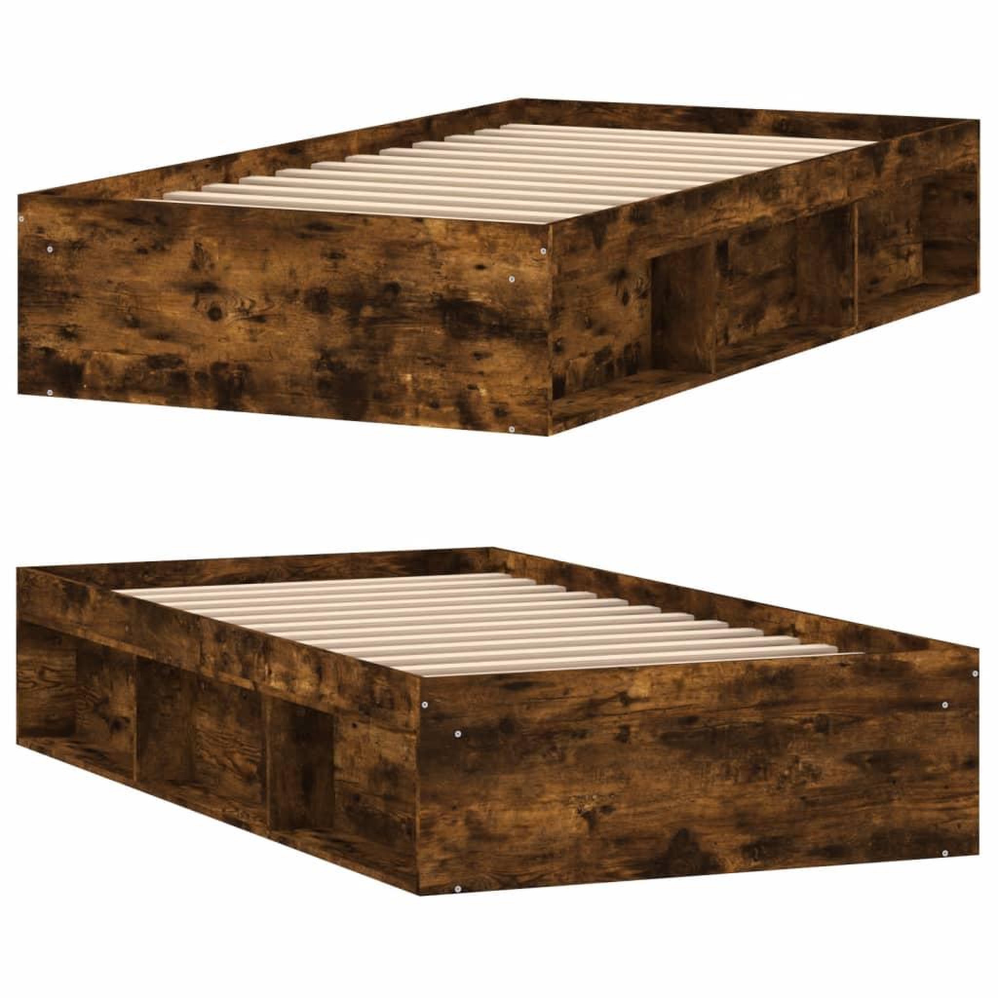 Voir la diapositive 4 : VIDAXL Cadre de lit sans matelas chene fume 90x200 cm