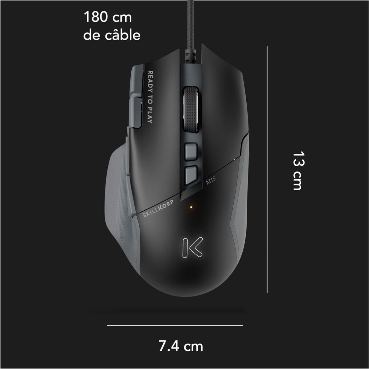 SKILLKORP Souris Gamer Filaire M15 NOIRE V2 Progress