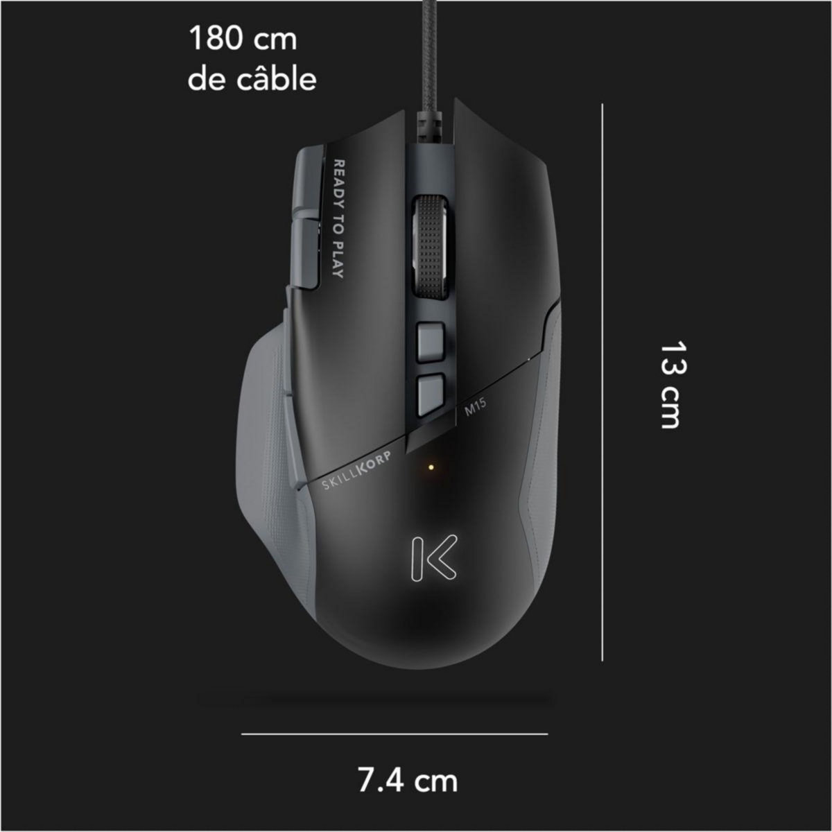 SKILLKORP Souris Gamer Filaire M15 NOIRE V2 Progress