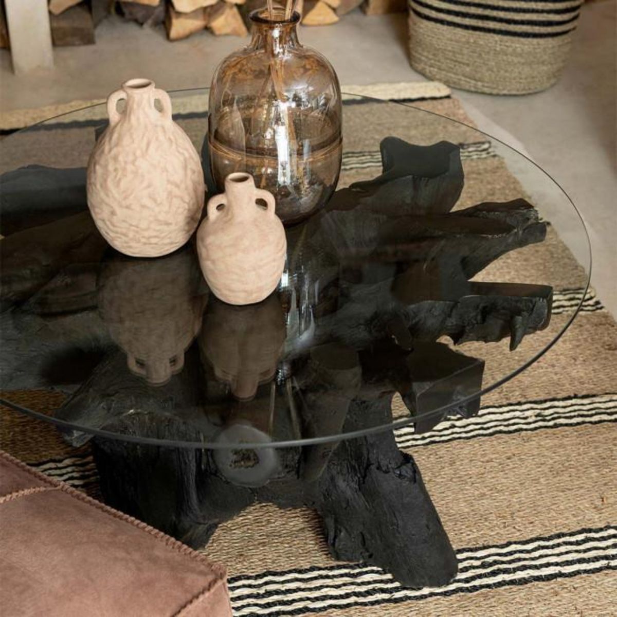 Paris Prix Table Basse Design  Racines  90cm Noir