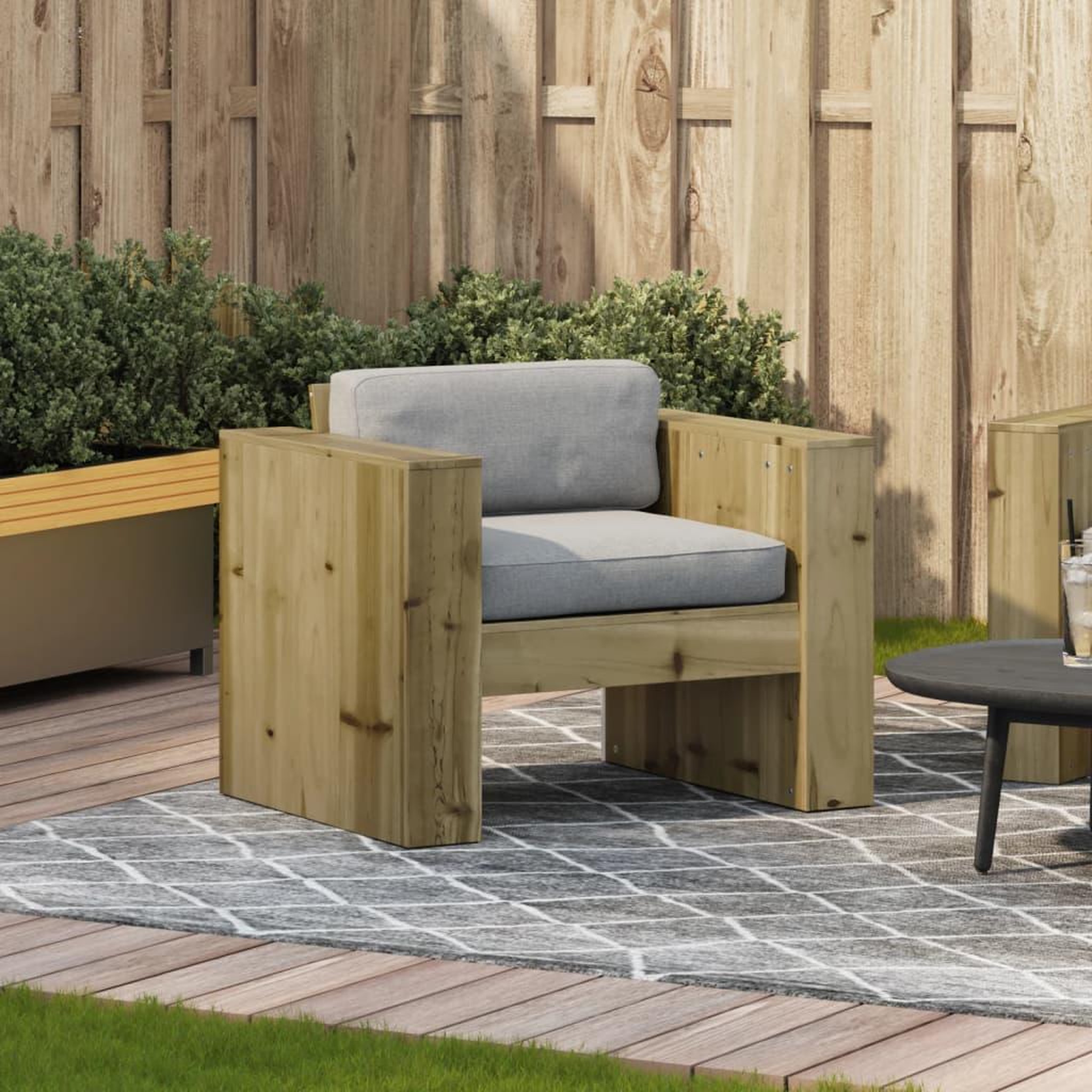 Voir la diapositive 3 : VIDAXL Canape de jardin 79x60x62 cm bois de pin impregne