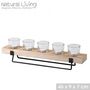 Voir la diapositive 2 : URBAN LIVING Bougeoir avec support en bois et pied métal Natural Living - Noir