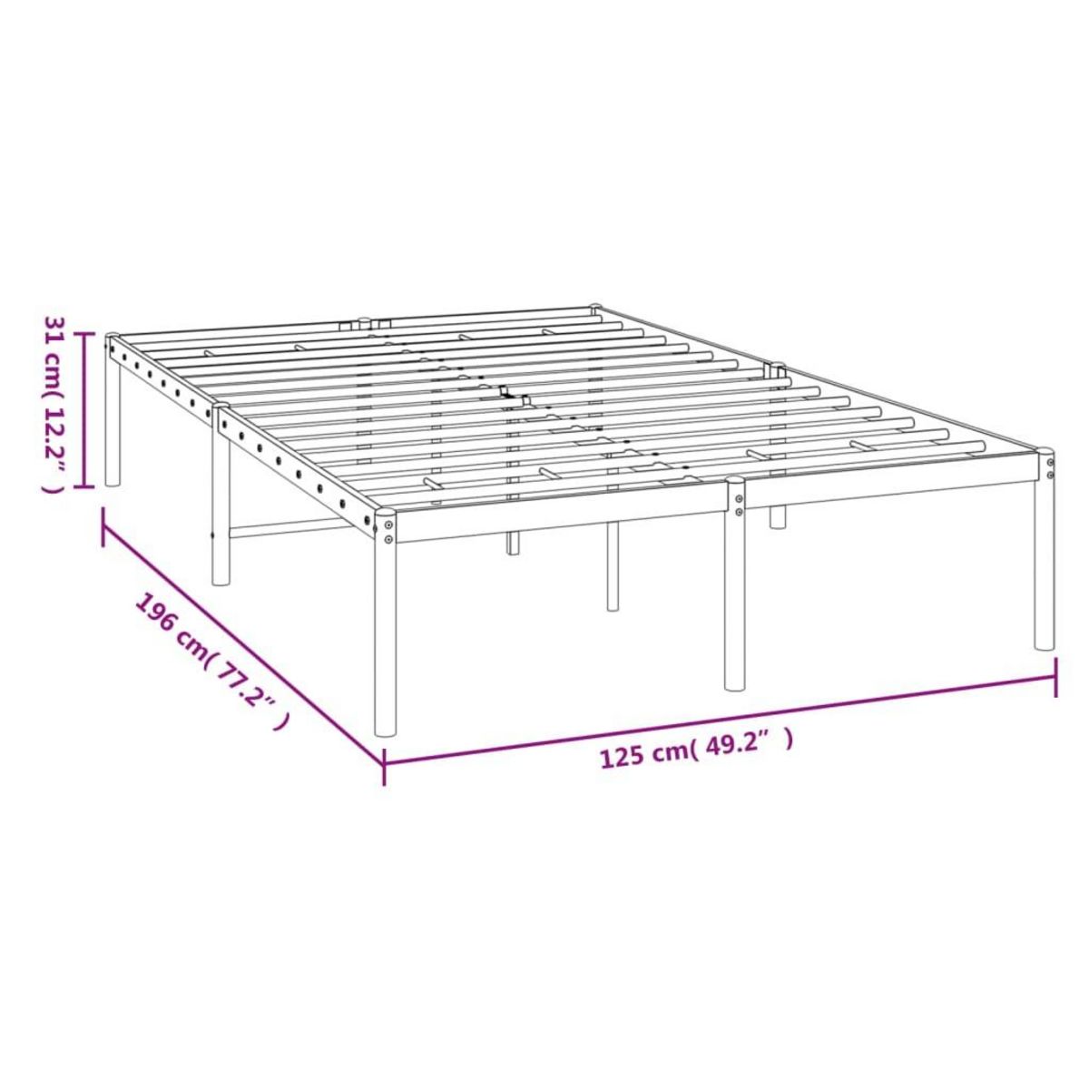 VIDAXL Cadre de lit metal sans matelas noir 120x190 cm