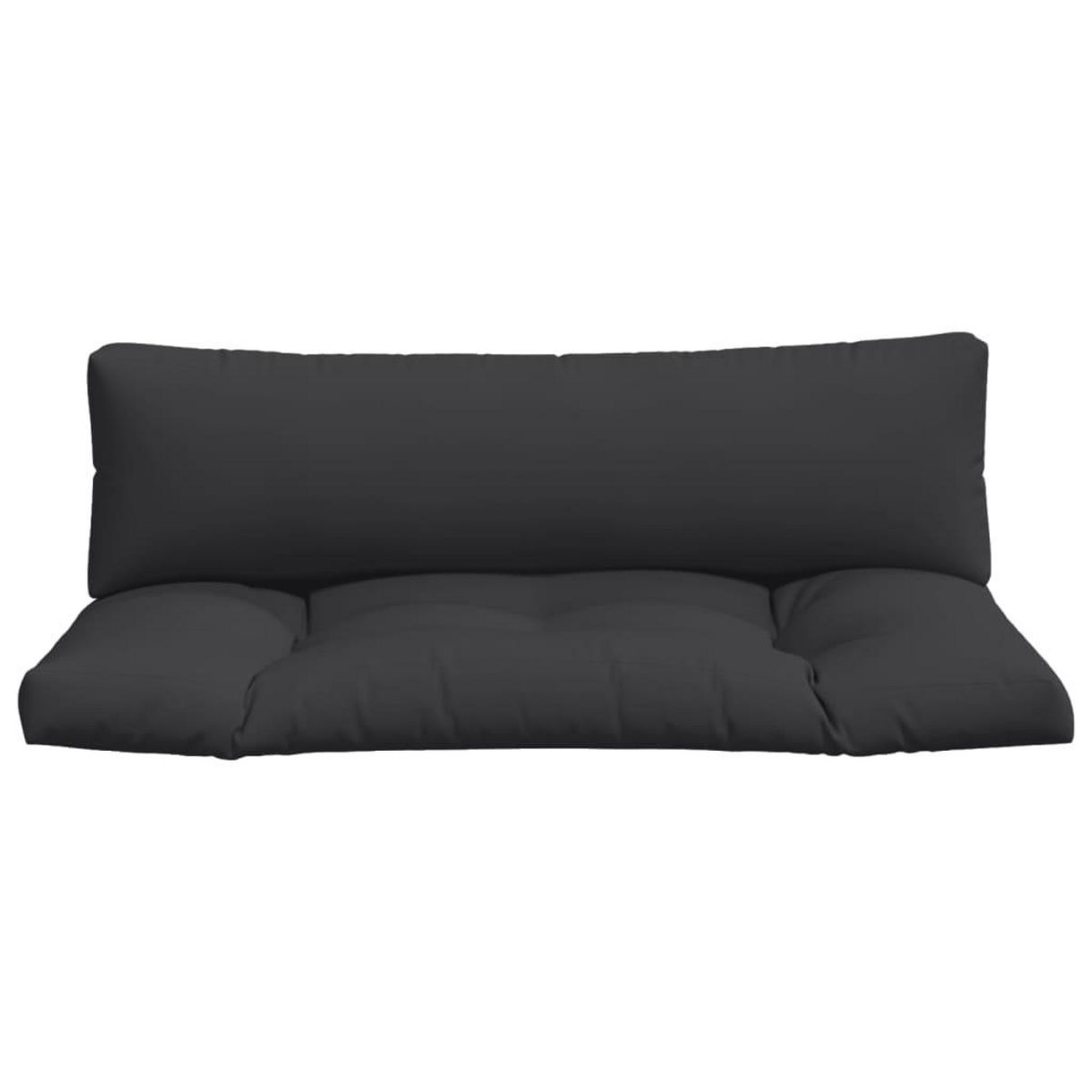 VIDAXL Coussins de palette lot de 2 noir tissu