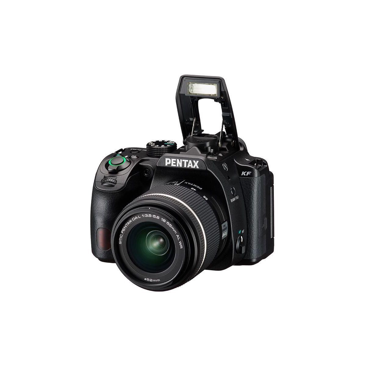PENTAX Appareil photo Reflex KF Noir + 18-55mm WR + Fourre tout