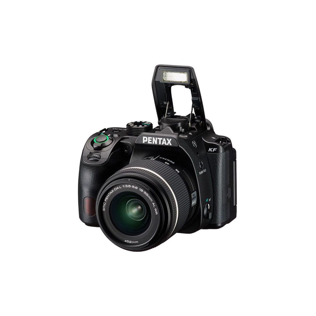 PENTAX Appareil photo Reflex KF Noir + 18-55mm WR + Fourre tout