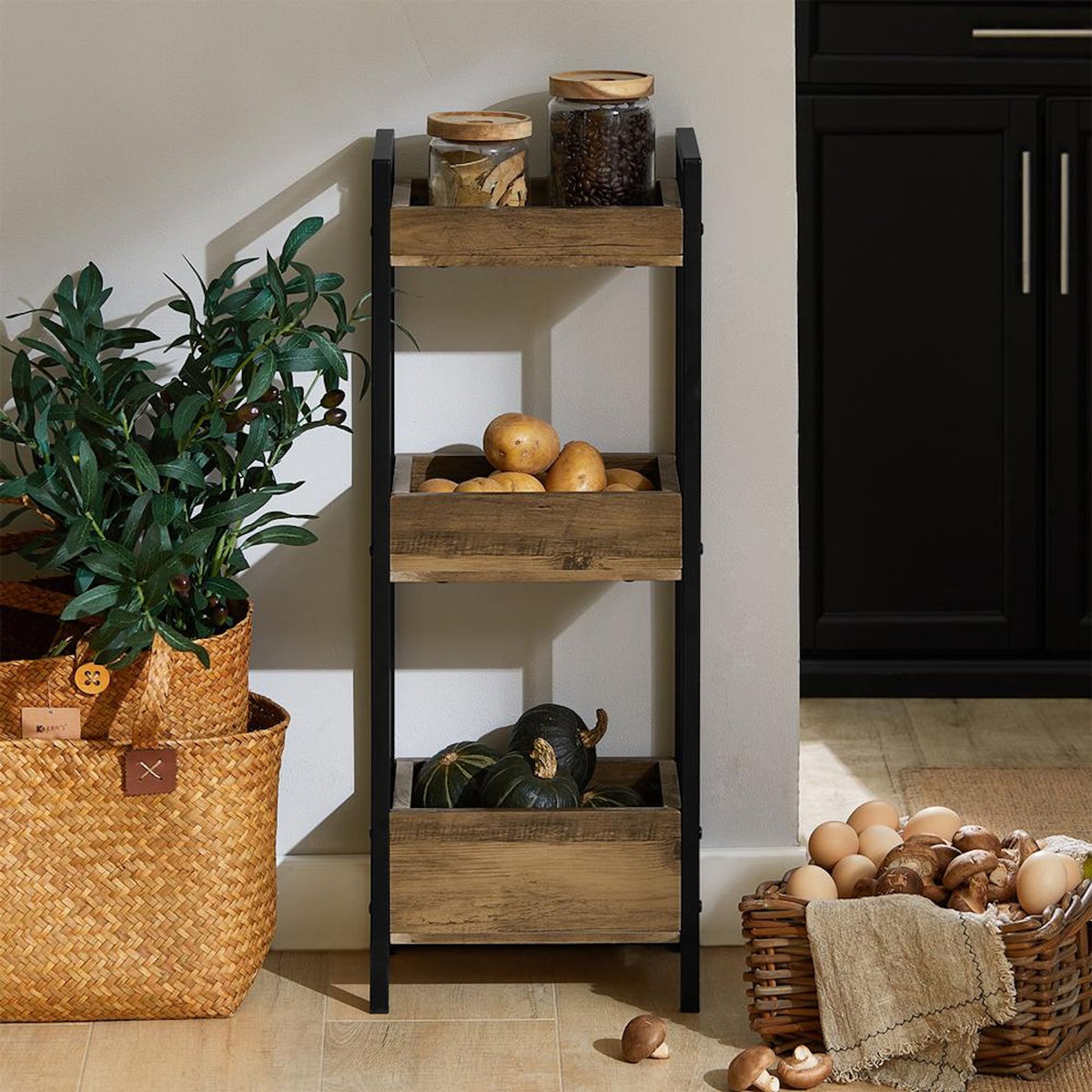 SOBUY SoBuy - Étagère de salle de bain à 2 étagères - Industriel - FRG226