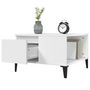 Voir la diapositive 5 : VIDAXL Table basse blanc 55x55x36,5 cm bois d ingénierie