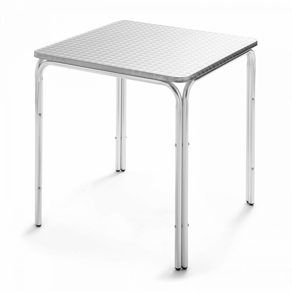 Table de jardin carrée en aluminium