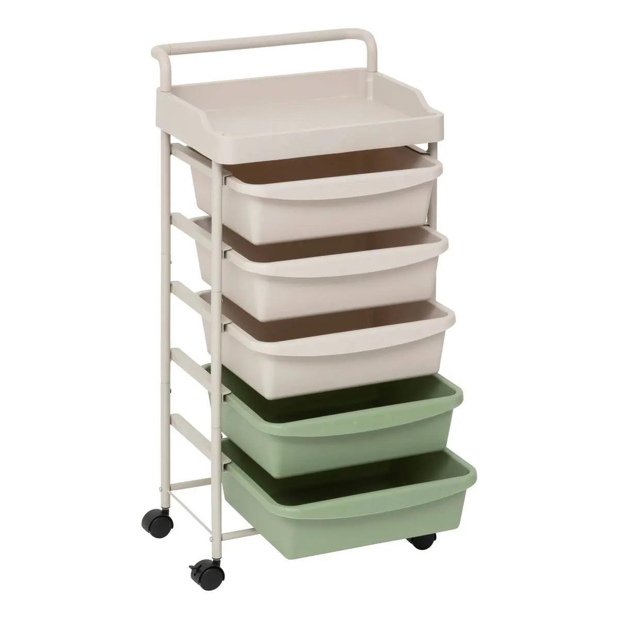 Voir la diapositive 2 : FIVE Tour de rangement 5 tiroirs  deskolor  82cm beige