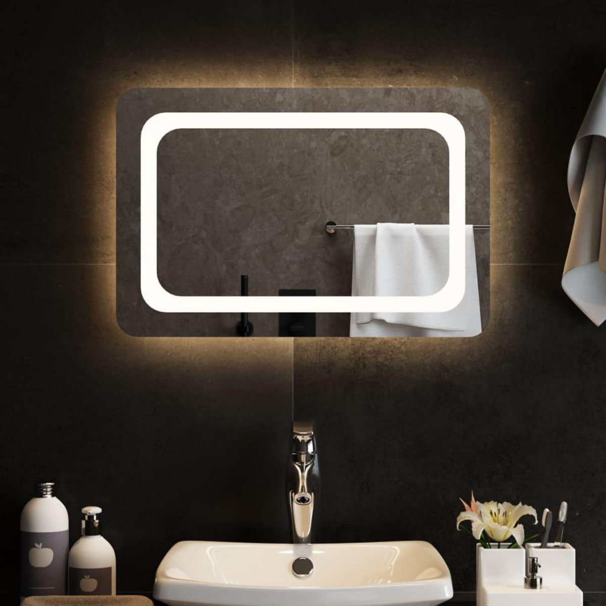 VIDAXL Miroir de salle de bain a LED 60x40 cm
