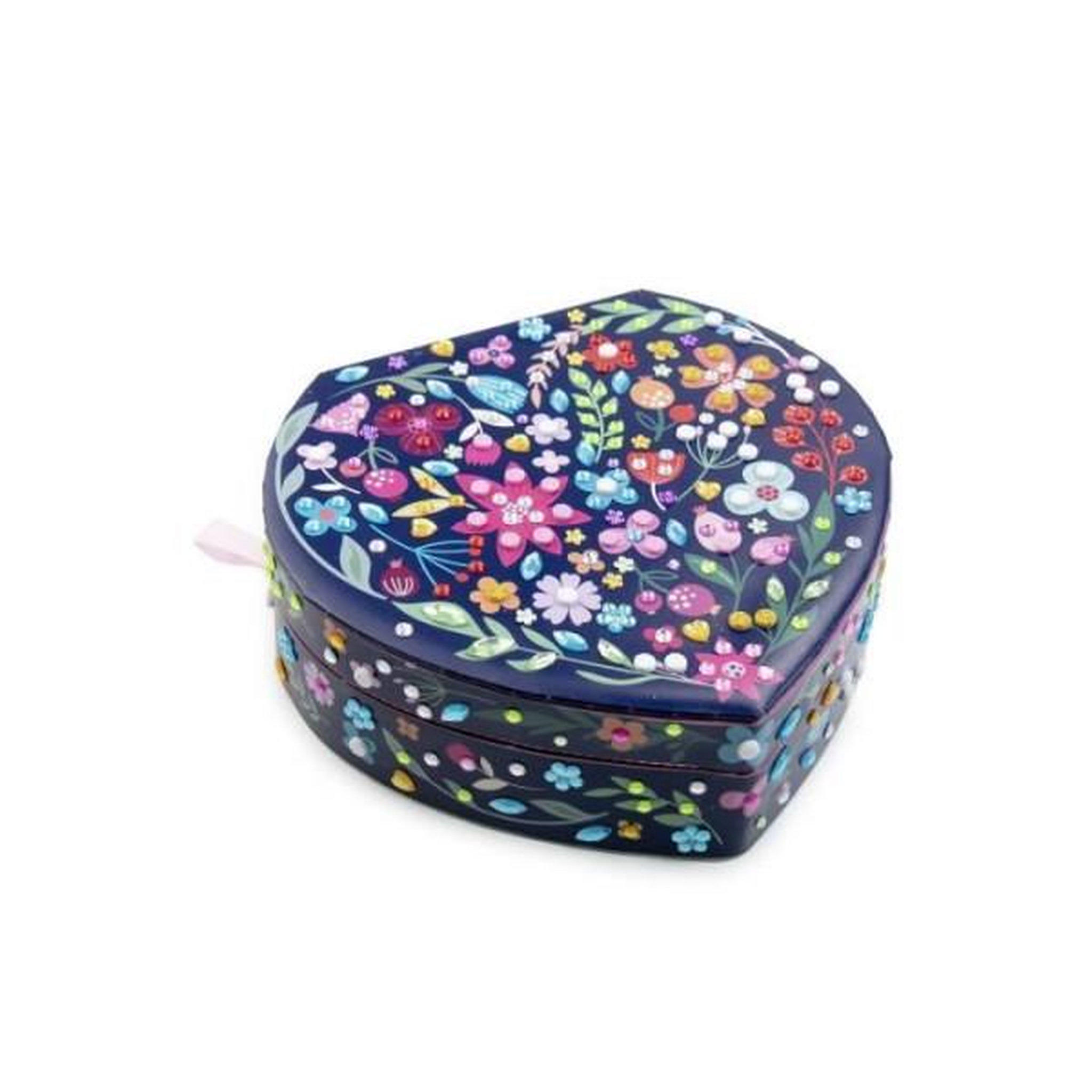 Voir la diapositive 4 : SYCOMORE Coffret a bijoux en forme de coeur avec mosaiques et joyaux étincelants - Sycomore