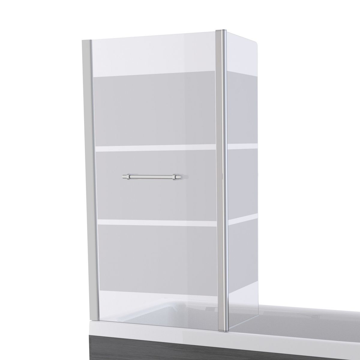 Aurlane Pare baignoire pivotant gris verre dépoli 104x 130 cm - IBIZA