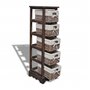 Voir la diapositive 5 : VIDAXL Etagere de rangement en bois 5 paniers en tissage Marron