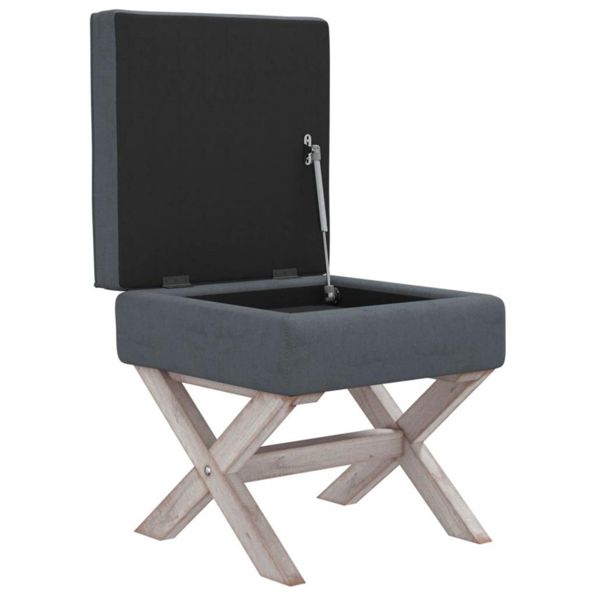 VIDAXL Tabouret de rangement Gris fonce 45x45x49 cm Velours