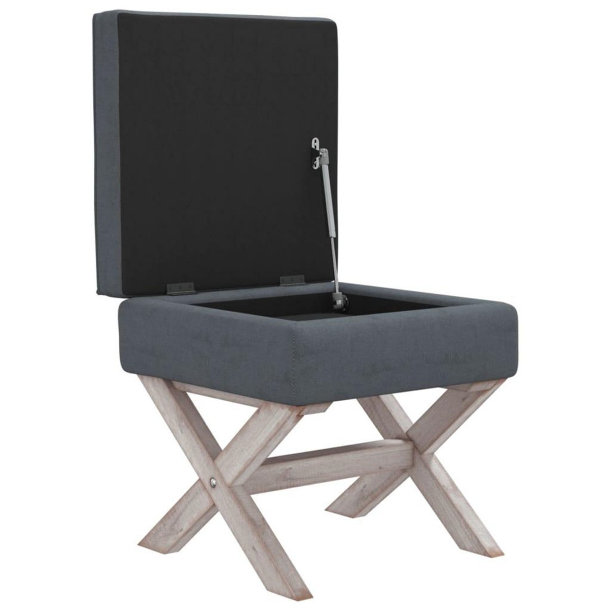 VIDAXL Tabouret de rangement Gris fonce 45x45x49 cm Velours