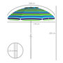 Voir la diapositive 3 : OUTSUNNY Parasol inclinable réglable de plage protection UV40+ Ø178 cm sac transport inclus