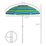 Voir la diapositive 3 : OUTSUNNY Parasol inclinable réglable de plage protection UV40+ Ø178 cm sac transport inclus