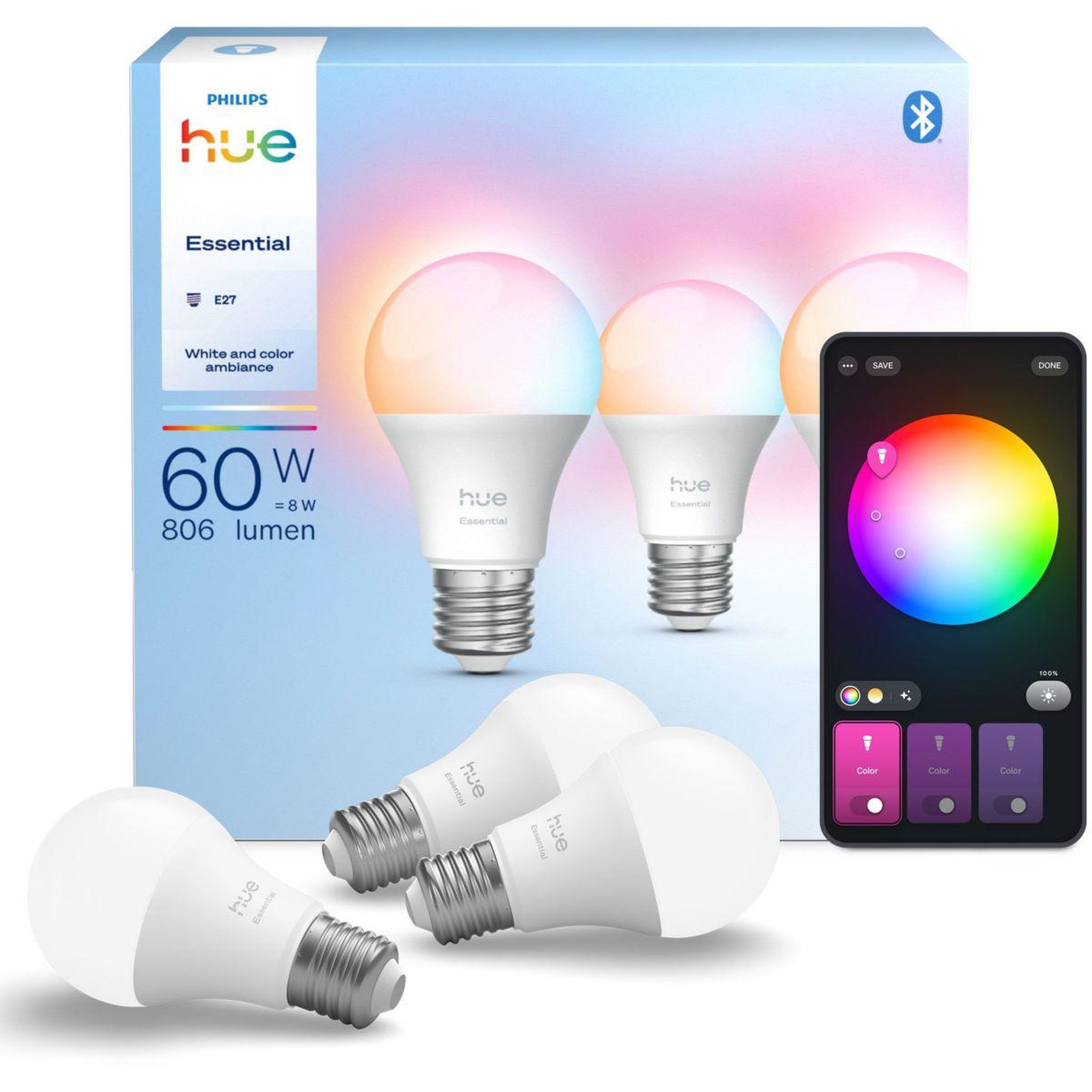 PHILIPS HUE Pack essential- 3/e27 white&color ambiance