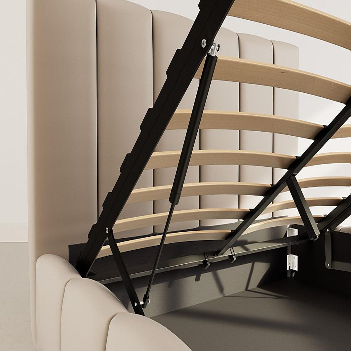 BEST MOBILIER Mermaid - lit coffre - 160x200 cm - en velours - sommier inclus