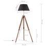 Voir la diapositive 6 : VIDAXL Lampadaire a trepied Marron miel et noir Bois de teck 141 cm