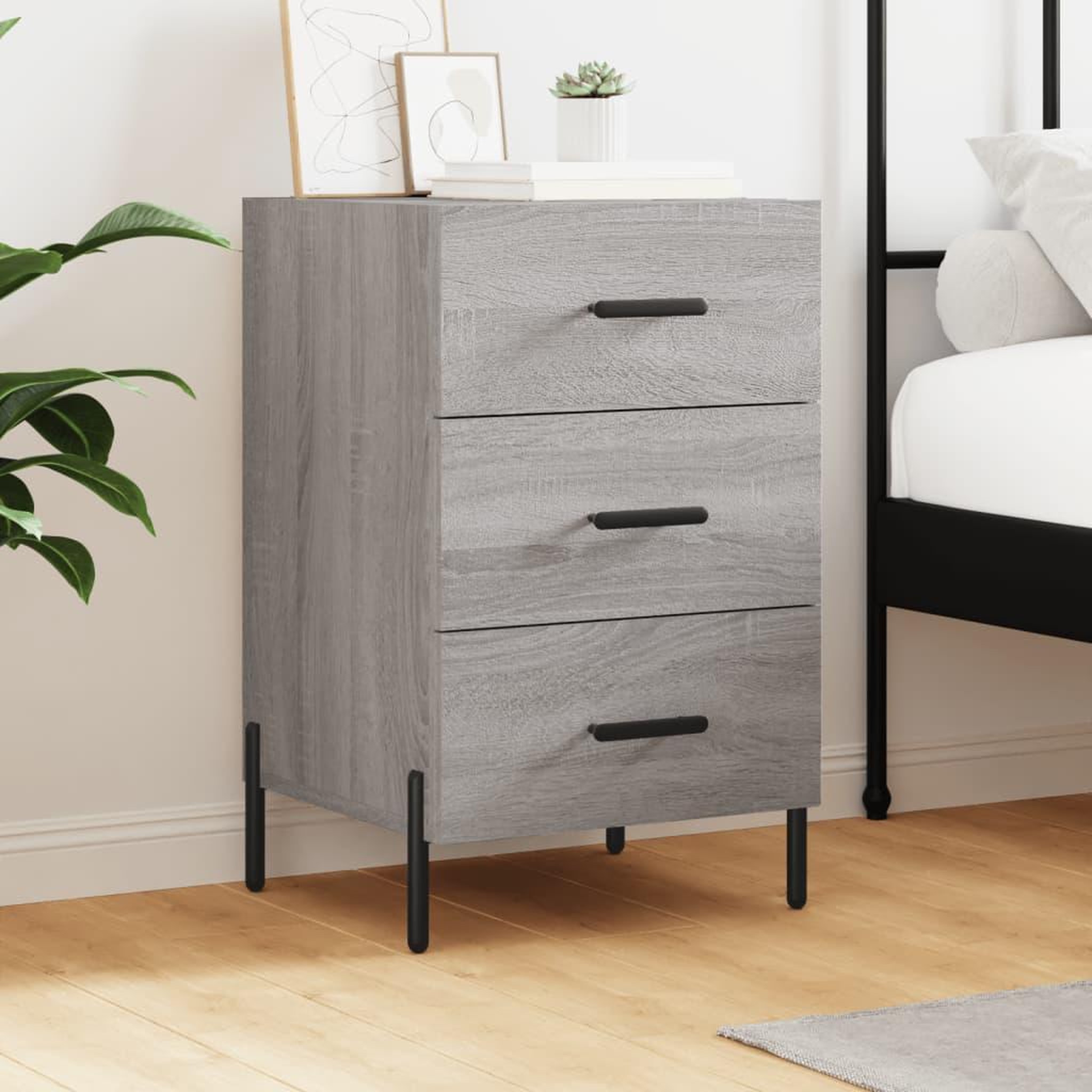 VIDAXL Table de chevet sonoma gris 40x40x66 cm bois d'ingenierie