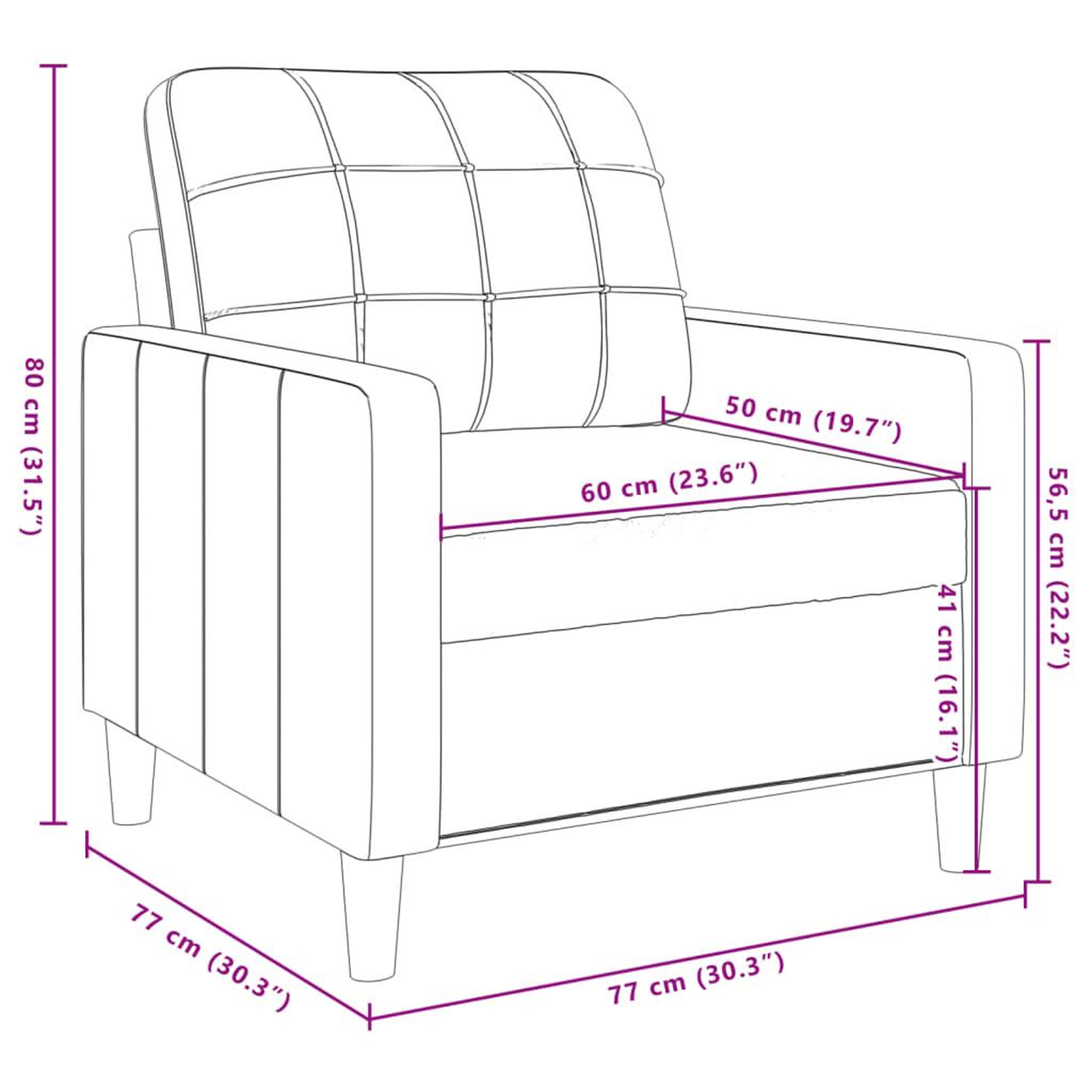 Voir la diapositive 6 : VIDAXL Fauteuil Rose 60 cm Velours
