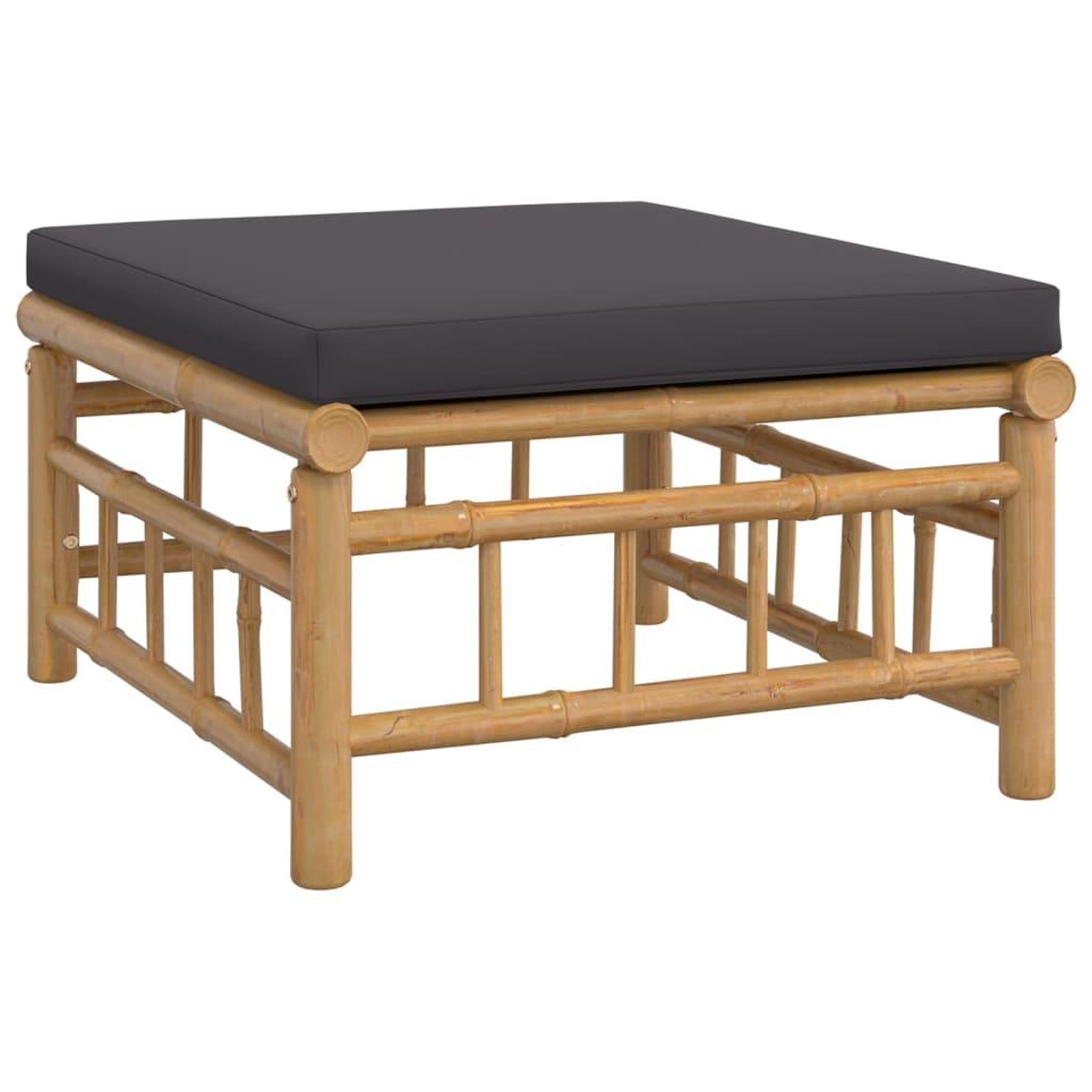 Voir la diapositive 5 : VIDAXL Salon de jardin 3 pcs avec coussins gris fonce bambou
