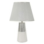 Paris Prix Lampe à Poser en Céramique  Candela  41cm Argent & Blanc
