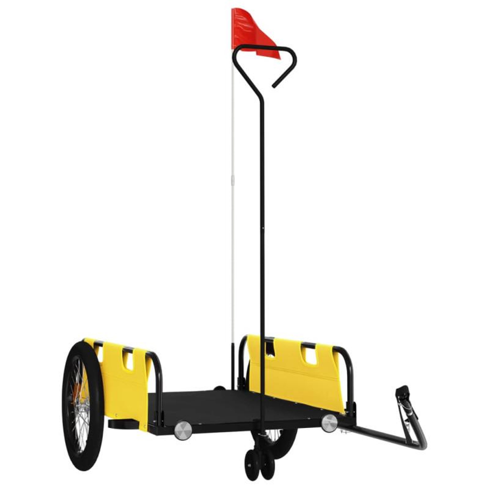 Voir la diapositive 2 : VIDAXL Remorque de vélo jaune et noir tissu oxford et fer
