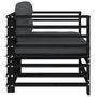 Voir la diapositive 5 : VIDAXL Chaises de jardin et coussins lot de 2 noir bois de pin massif