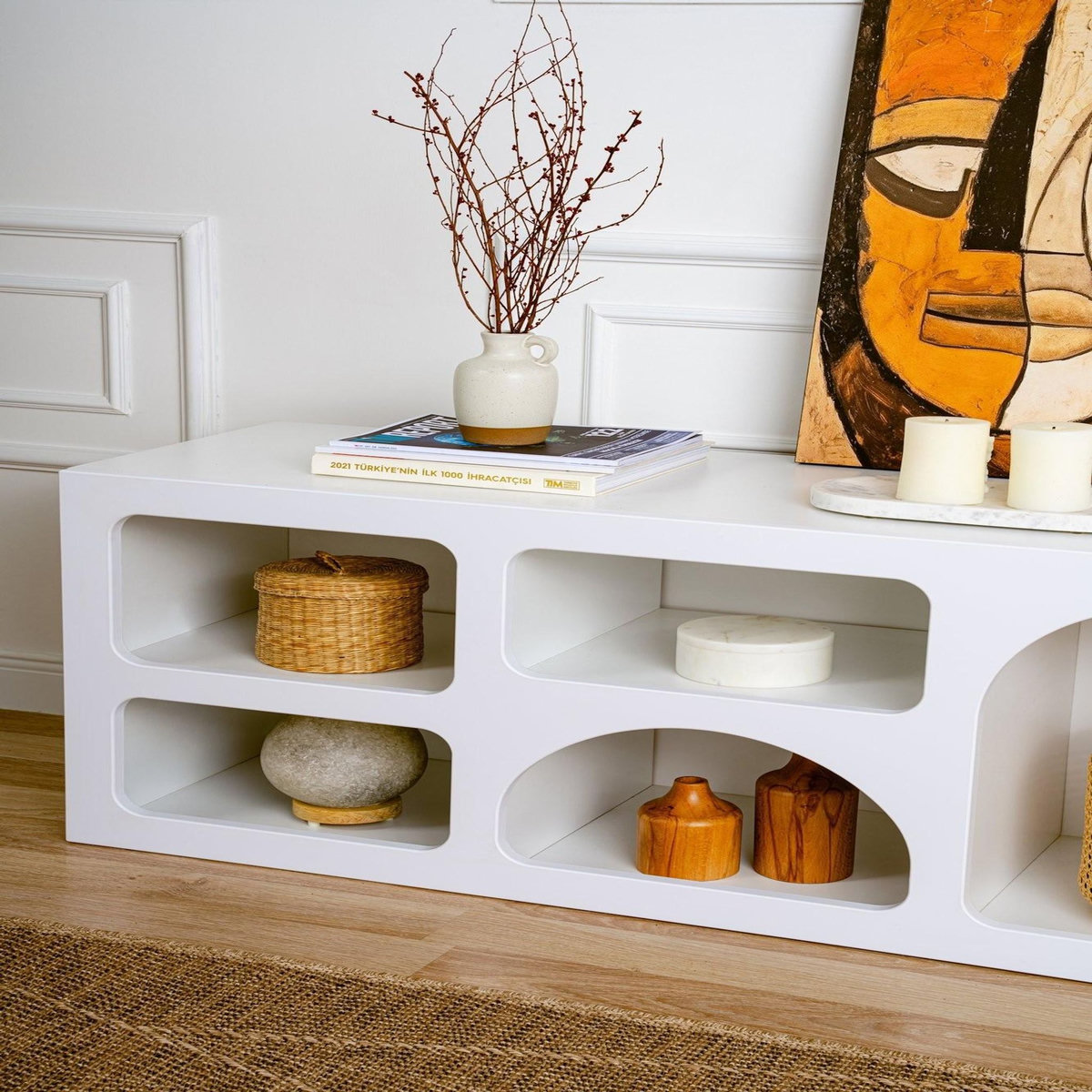 Habitat et Jardin Buffet en bois  Ferlis  - 160 x 40 x 51 cm - Blanc