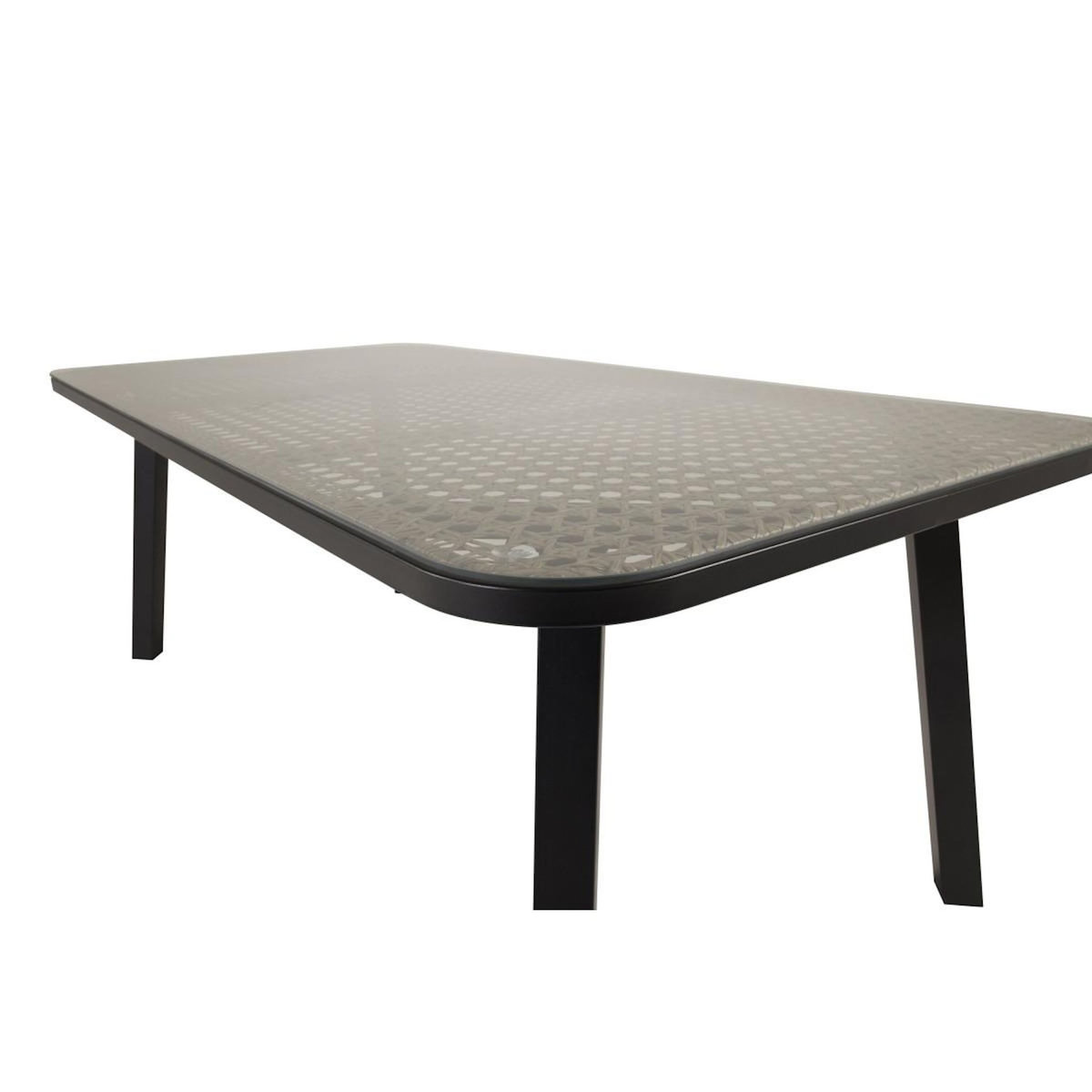 Paris Prix Table de Jardin en Verre  Paola  200cm Noir & Marron