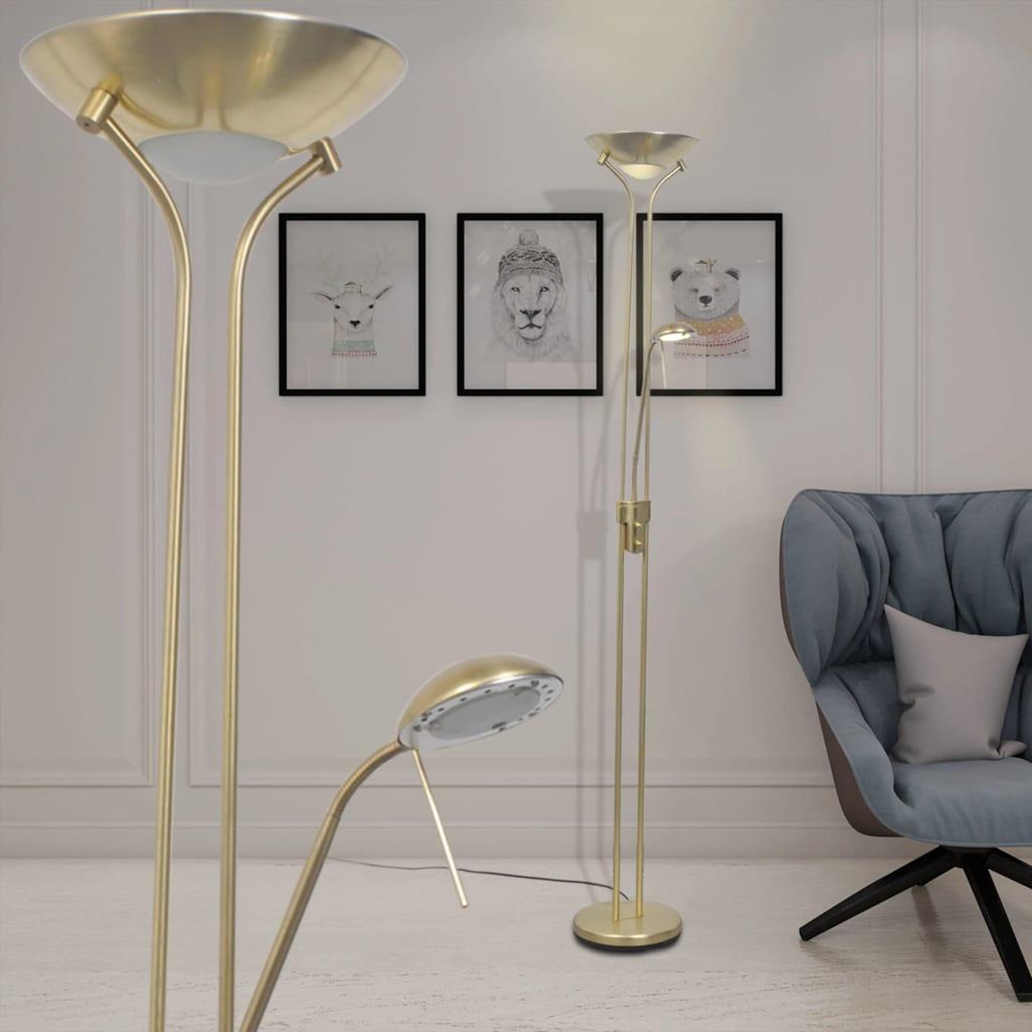 Voir la diapositive 1 : VIDAXL Lampadaire a LED a eclairage reglable 23 W