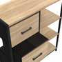 Voir la diapositive 6 : ID MARKET Buffet d'appoint 3 tiroirs et étagères 70 cm UTAH design industriel